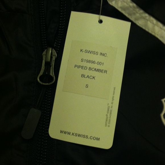 K-Swiss Piped Bomber-Style Track Jacket - Picture 3 of 6